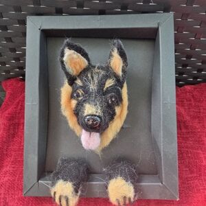 Handcrafted Felted Germas Shepard Wall Art